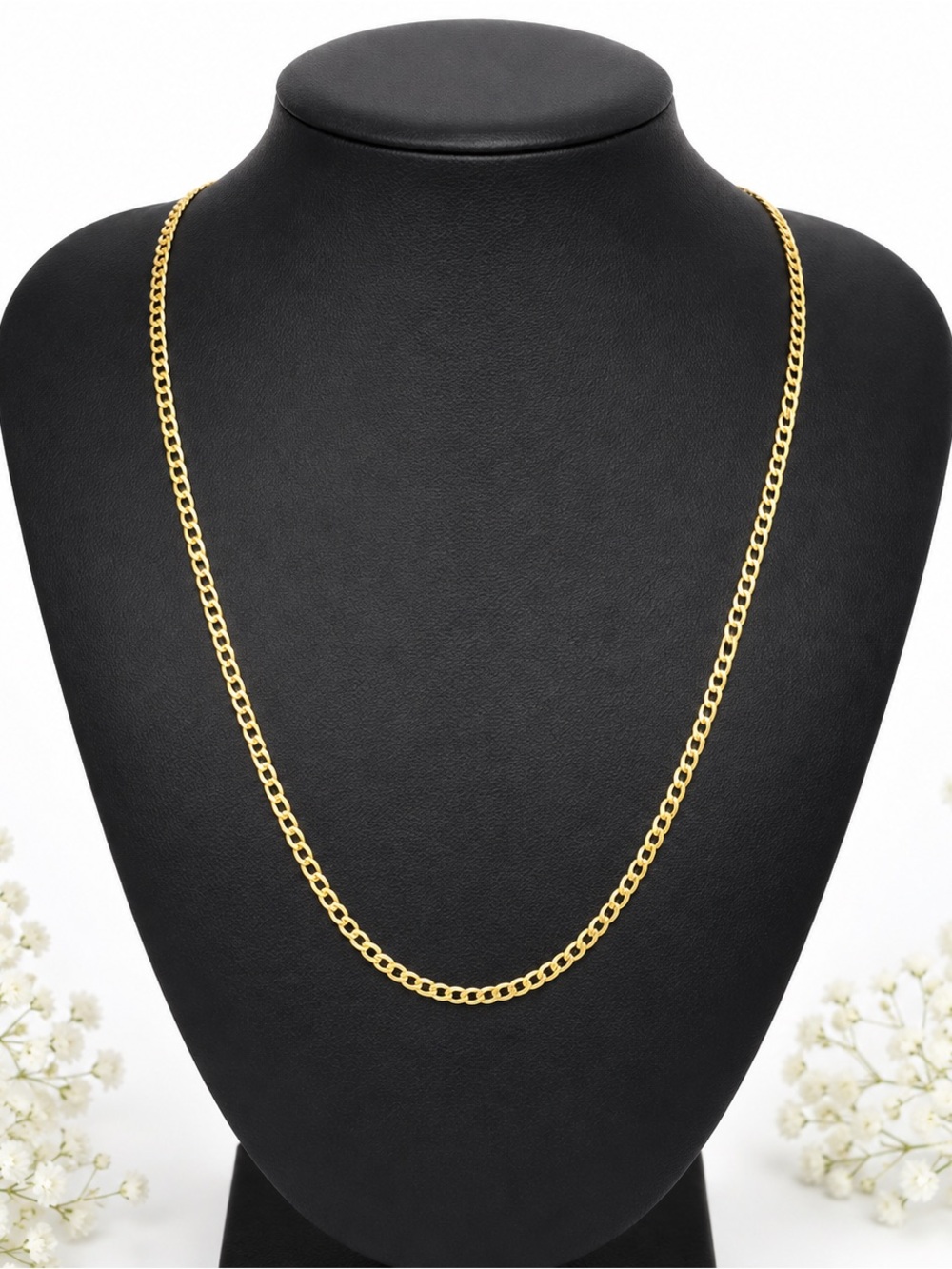 10k Yellow Gold 18” 2.6mm Cuban Link Chain Necklace NEW